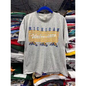 Vintage Michigan Wolverines T Shirt Mens XL Heather Gray NCAA College Sportswear